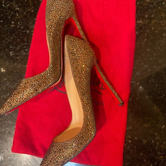 Christian Louboutin Shoes - Christian Louboutin Gold studded 6 inches pumps